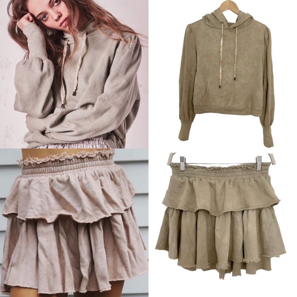 LoveShackFancy Linette Top and Ruffle Skirt 2 Pcs Set